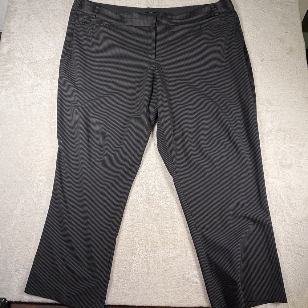 Lane Bryant Lena Gray Pinstripe Dress Pants Career Trouser Plus Size 28R